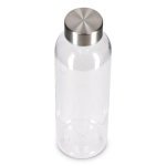 Borraccia di plastica riciclata con tappo argento da 500 ml color trasparente terza vista