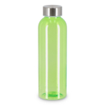 Borraccia di plastica riciclata con tappo argento da 500 ml color verde lime trasparente