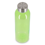 Borraccia di plastica riciclata con tappo argento da 500 ml color verde lime trasparente terza vista