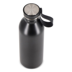 Borraccia in acciaio inox con manico in silicone sul tappo 500 ml color nero terza vista