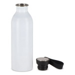 Borraccia in acciaio inox con manico in silicone sul tappo 500 ml color bianco seconda vista