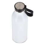 Borraccia in acciaio inox con manico in silicone sul tappo 500 ml color bianco terza vista