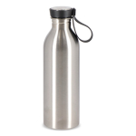 Borraccia in acciaio inox con manico in silicone sul tappo 500 ml color argento