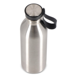 Borraccia in acciaio inox con manico in silicone sul tappo 500 ml color argento terza vista
