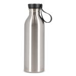 Borraccia in acciaio inox con manico in silicone sul tappo 500 ml color argento quarta vista