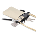 Tracolla compatta per portare oggetti essenziali quotidiani color beige quarta vista