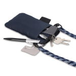 Tracolla compatta per portare oggetti essenziali quotidiani color blu scuro quarta vista