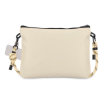 Tracolla rettangolare per portare oggetti essenziali quotidiani color beige terza vista