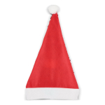 Cappello originale di Babbo Natale in paillettes bicolori color rosso quarta vista