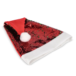 Cappello originale di Babbo Natale in paillettes bicolori color rosso quinta vista