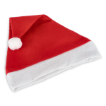 Classico cappello di Natale in feltro con pon pon bianco color rosso seconda vista