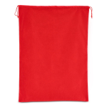 Grande sacchetto regalo in feltro con cordoncini coordinati color rosso quarta vista