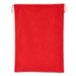 Grande sacchetto regalo in feltro con cordoncini coordinati color rosso quinta vista