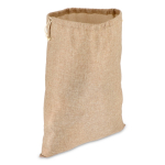 Sacchetto regalo con design rustico in juta e cordino di chiusura color naturale terza vista