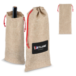 Sacchetto per bottigli di vino con design rustico in juta e cordino