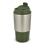 Bicchiere da asporto in acciaio inox con tappo antigoccia 450 ml color verde oliva settima vista