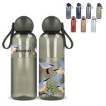 Borraccia di plastica monocromatica con tappo tondo e manico 600 ml