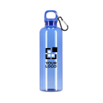 Borraccia di plastica in colori vivaci trasparenti 750 ml vista area di stampa