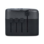 Adattatore da viaggio compatto con funzionalità in più di 150 paesi color nero seconda vista