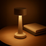 Lampada da comodino con 3 modalità di luce e sensore touch color beige quinta vista