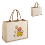 Shopper di cotone con lati e fondo in juta 320 g/m2