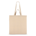 Shopper di cotone OEKO-TEX color naturale con doppi manici 140 g/m2 color beige quarta vista