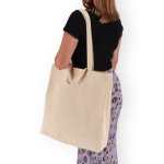 Shopper di cotone OEKO-TEX color naturale con doppi manici 140 g/m2 color beige sesta vista