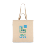 Shopper di cotone OEKO-TEX color naturale con doppi manici 140 g/m2 vista area di stampa