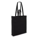 Tote bag di cotone OEKO-TEX in vari colori con doppio manico 140 g/m2 color nero