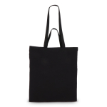 Tote bag di cotone OEKO-TEX in vari colori con doppio manico 140 g/m2 color nero quarta vista