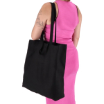Tote bag di cotone OEKO-TEX in vari colori con doppio manico 140 g/m2 color nero quinta vista
