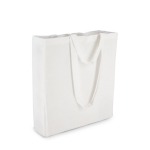 Tote bag di cotone OEKO-TEX in vari colori con doppio manico 140 g/m2 color bianco terza vista