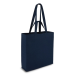 Tote bag di cotone OEKO-TEX in vari colori con doppio manico 140 g/m2 color blu scuro