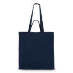 Tote bag di cotone OEKO-TEX in vari colori con doppio manico 140 g/m2 color blu scuro quarta vista