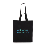 Tote bag di cotone OEKO-TEX in vari colori con doppio manico 140 g/m2 vista area di stampa