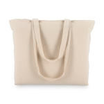 Borsa di cotone OEKO-TEX con chiusura a zip 320 g/m2 color beige quinta vista