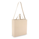 Tote bag di cotone OEKO-TEX color naturale con doppio manico 220 g/m2 color beige