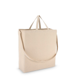 Tote bag di cotone OEKO-TEX color naturale con doppio manico 220 g/m2 color beige terza vista