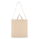 Tote bag di cotone OEKO-TEX color naturale con doppio manico 220 g/m2 color beige quarta vista