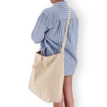 Tote bag di cotone OEKO-TEX color naturale con doppio manico 220 g/m2 color beige quinta vista