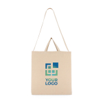 Tote bag di cotone OEKO-TEX color naturale con doppio manico 220 g/m2 vista area di stampa