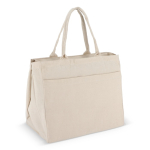 Borsa di cotone OEKO-TEX con varie tasche 320 g/m2 color beige seconda vista