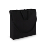 Tote bag di cotone OEKO-TEX in vari colori con doppio manico 220 g/m2 color nero seconda vista