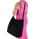 Tote bag di cotone OEKO-TEX in vari colori con doppio manico 220 g/m2 color nero quarta vista