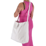 Tote bag di cotone OEKO-TEX in vari colori con doppio manico 220 g/m2 color bianco quarta vista