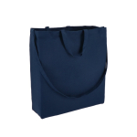 Tote bag di cotone OEKO-TEX in vari colori con doppio manico 220 g/m2 color blu scuro seconda vista