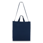 Tote bag di cotone OEKO-TEX in vari colori con doppio manico 220 g/m2 color blu scuro terza vista