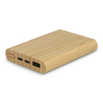 Powerbank in bambù sostenibile con certificazione FSC 5.000 mAh color naturale