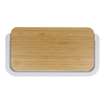 Caricabatterie wireless in bambù da scrivania con illuminazione 15 W color naturale quarta vista