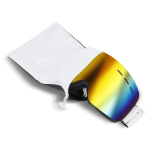 Occhiali sportivi ideali per sci e snowboard con cinturino regolabile color bianco